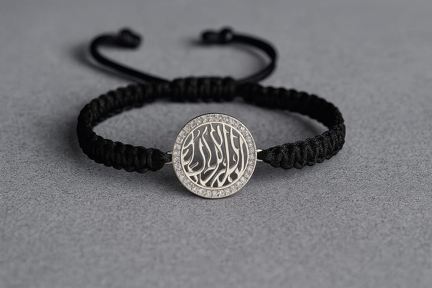 Hand made MaSha Allah Black Macrame Crystal Bracelet