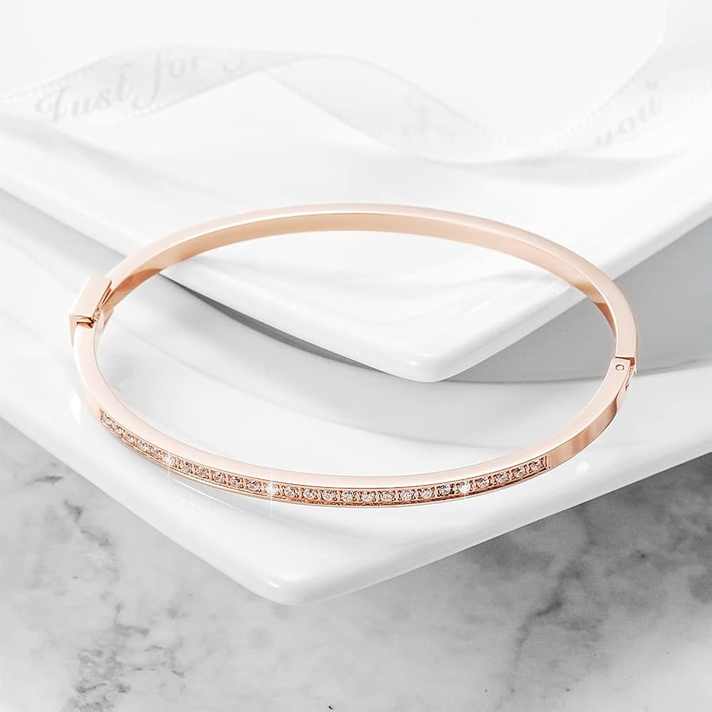 Sleek Rose Gold Bangle Bracelet-
