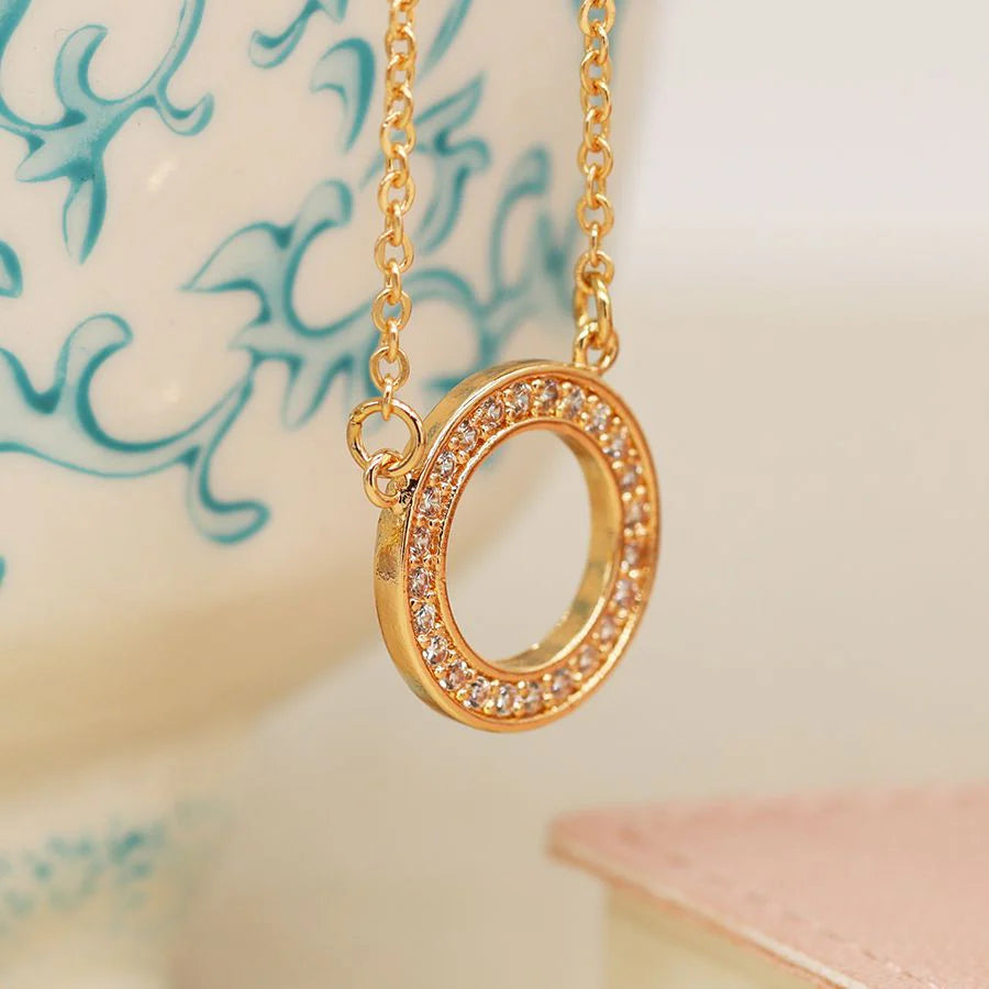Hollow Circular CZ pendant Locket-