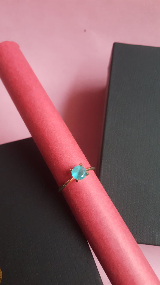 Oceanflare- blue green gemstone ring
