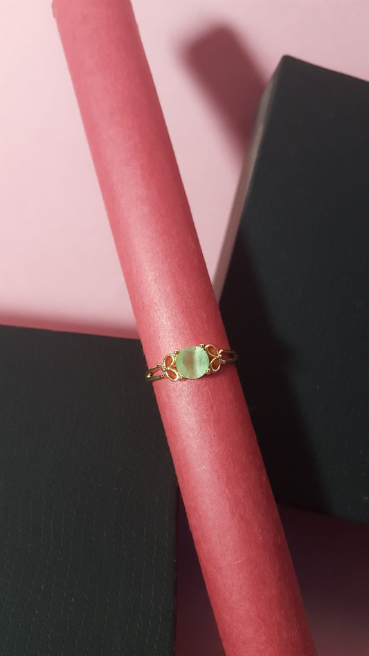 Sage Dome Green Stone Ring