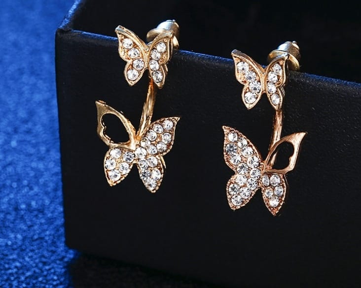 Butterfly Dual-Style Crystal Earrings