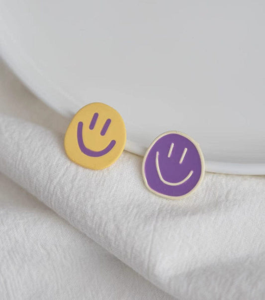Pastel Smiley Faces Stud Earrings