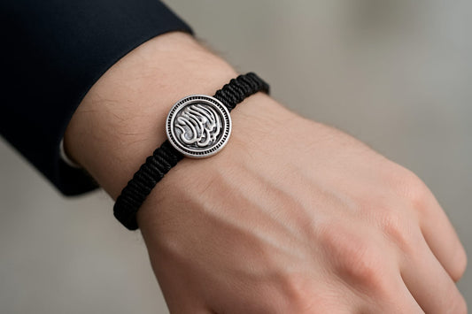 Hand made MaSha Allah Black Macrame Crystal Bracelet