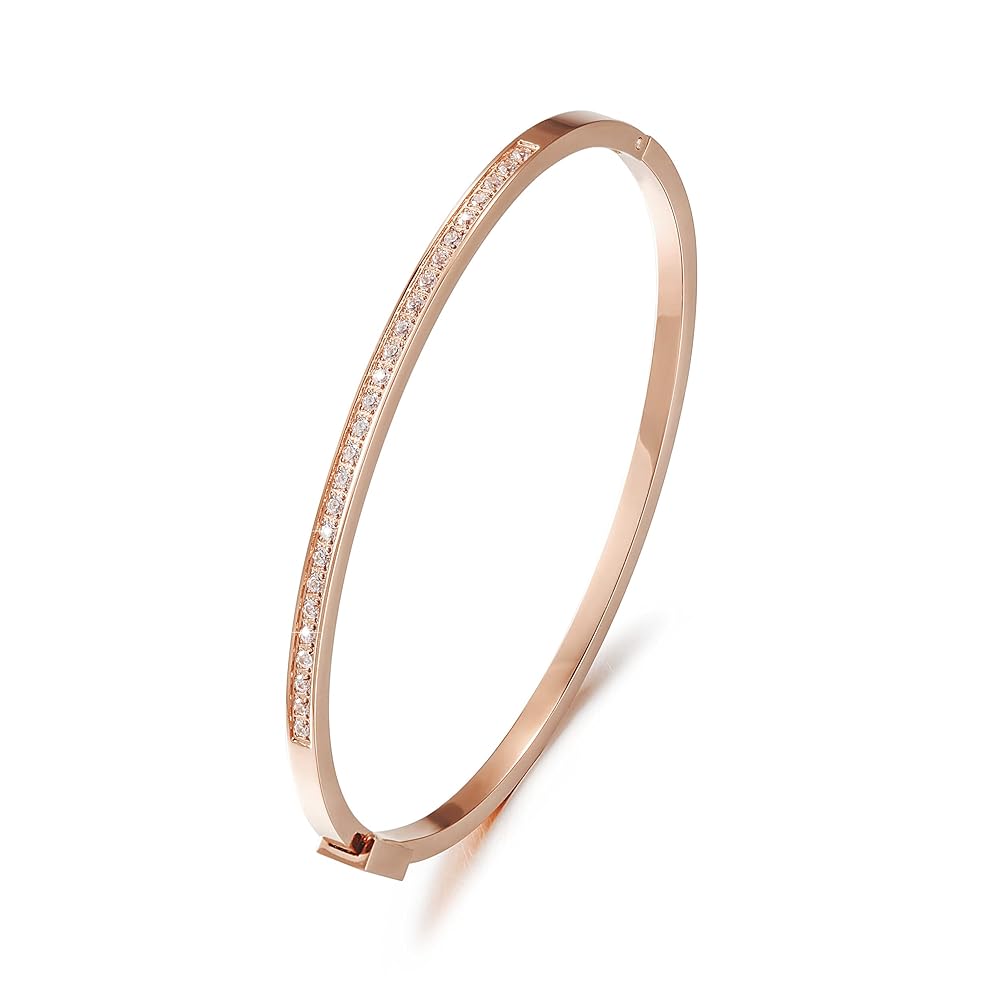 Sleek Rose Gold Bangle Bracelet-