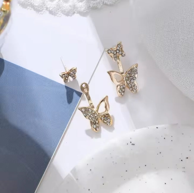 Butterfly Dual-Style Crystal Earrings