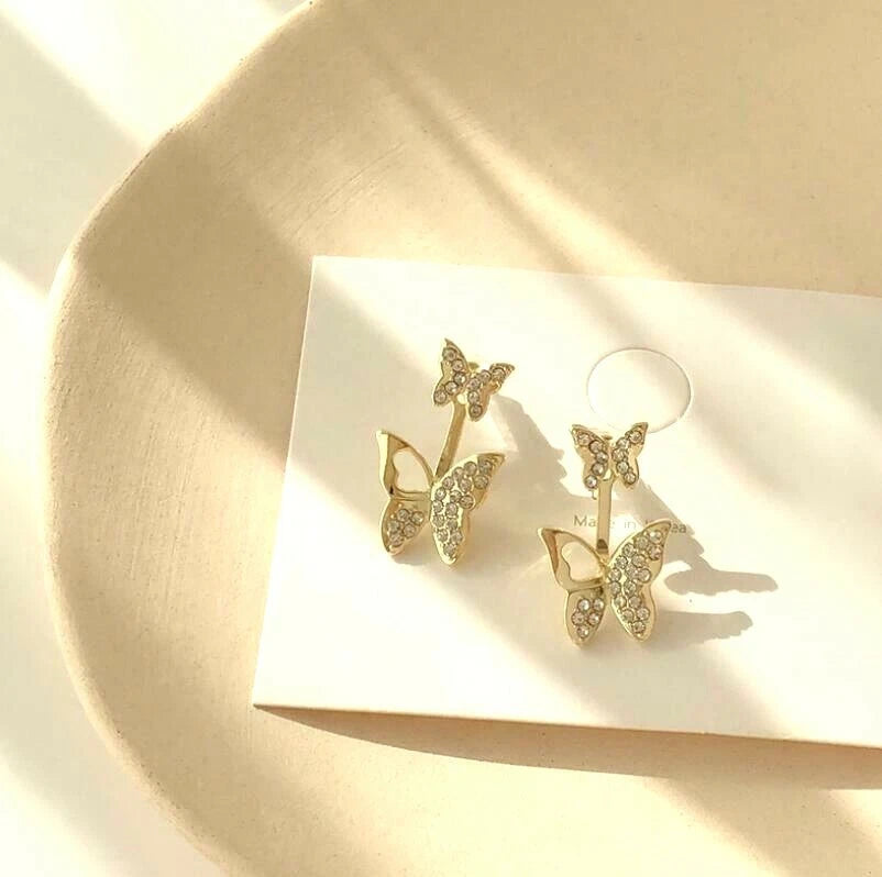 Butterfly Dual-Style Crystal Earrings