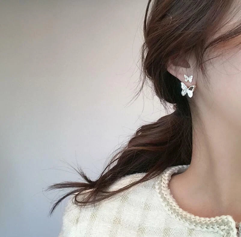 Butterfly Dual-Style Crystal Earrings